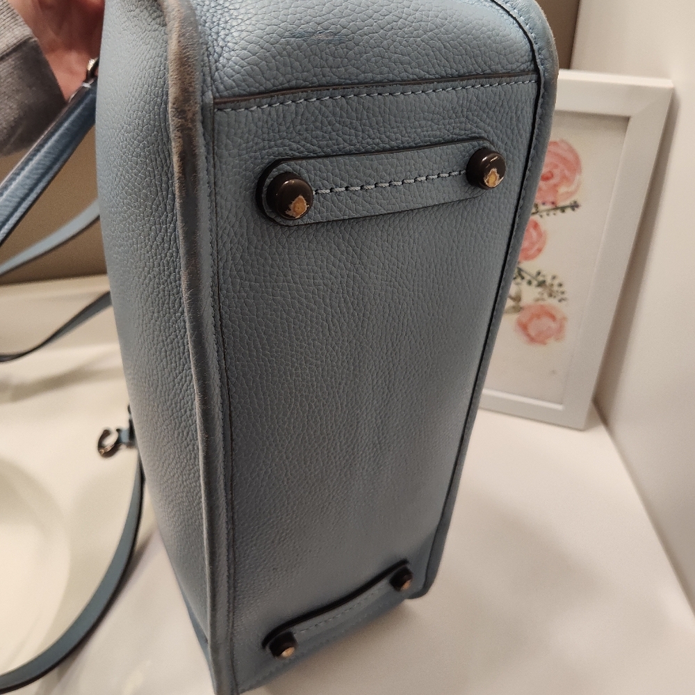 🧁GUC Coach Tyler Carryall 28 Medium Blue C2273 Pebble Leather Shoulder Tote Bag - Picture 16 of 16
